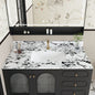 43"x22" Bathroom Vanity Top, with Undermount Ceramic Sink and Backsplash, artificial marble Bathroom Vanity Top with 1 Pre-Drilled Hole, New Carrara white and black( only Bathroom Vanity Top )