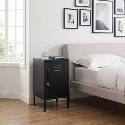 Black Steel Storage Cabinet with Adjustable Shelves for Bedroom Use for Living Room