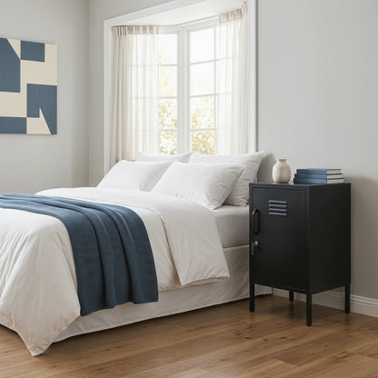 Black Steel Storage Cabinet with Adjustable Shelves for Bedroom Use for Living Room
