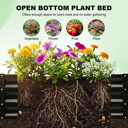 Black Iron Garden Arch Trellis Kit - 2 Raised Beds