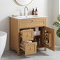 30" Bathroom Vanity with Sink, Freestanding Wood Vanity Cabinet with Flip-Out Drawer, 2 Soft-Close Drawers & 1 Soft-Close Door, Solid Wood & MDF Construction, Elegant Gold Accent Handles,