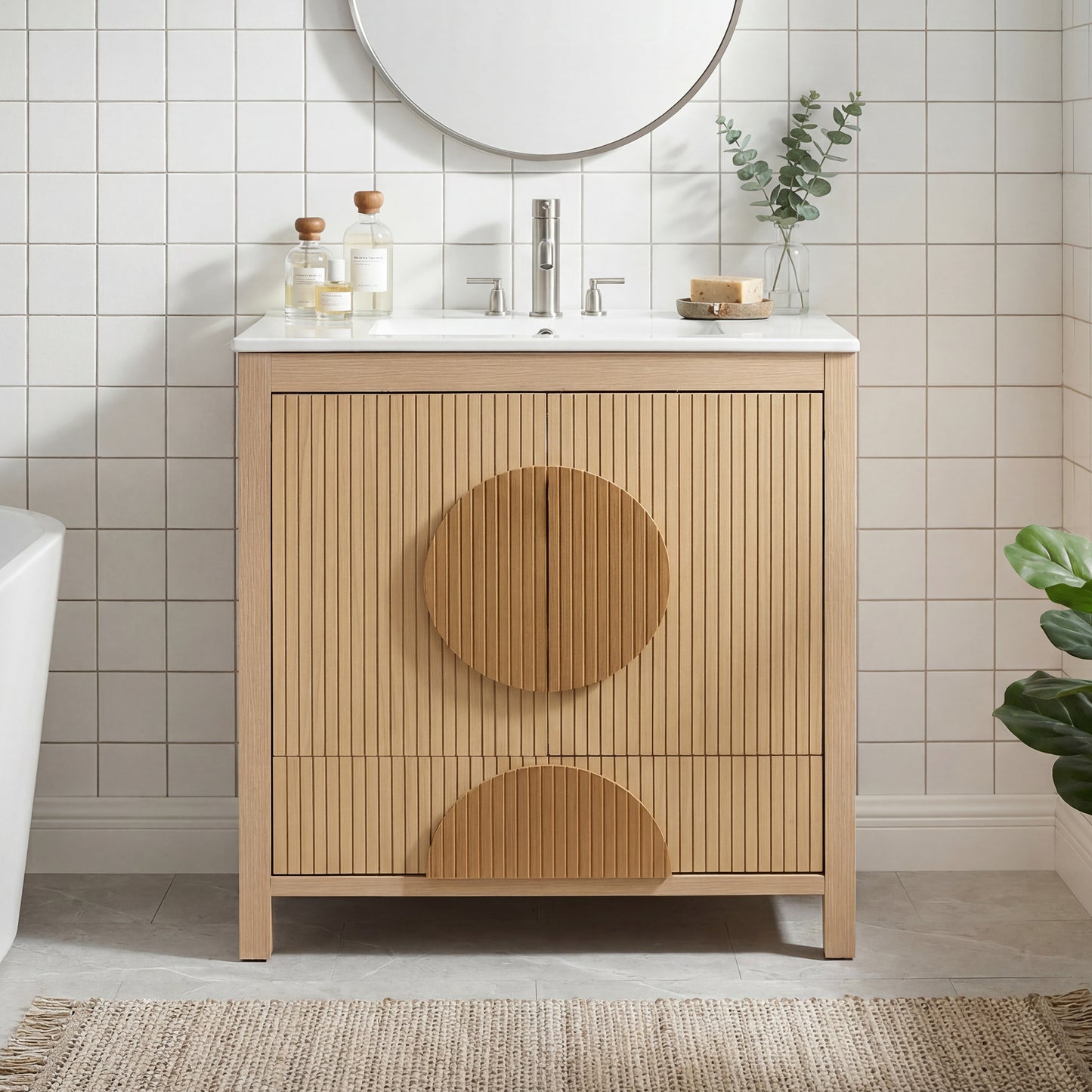 30 Inch Wood Bathroom Vanity - Sink & Storage