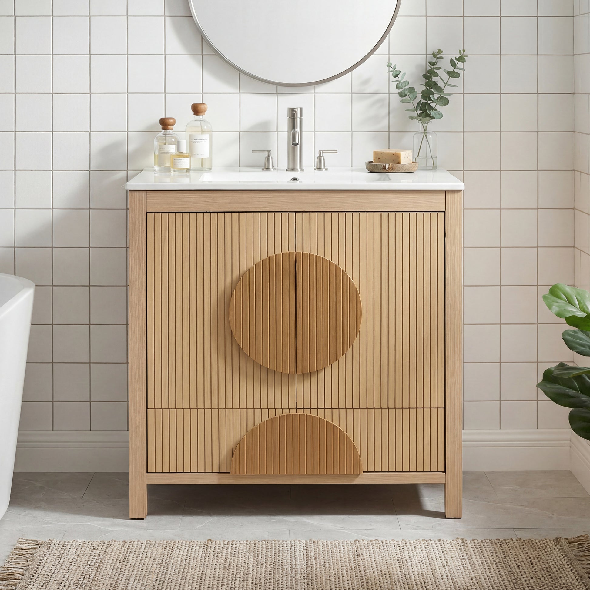 30 Inch Wood Bathroom Vanity - Sink & Storage