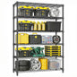 6 Tiers Storage Shelves Load 2100LBS, Metal Shelving Wire Metal Shelving Unit Shelves for Storage Adjustable Garage Shelving for Pantry Kitchen Garage Black 17.7" D x 47.3" W x 82.4" H