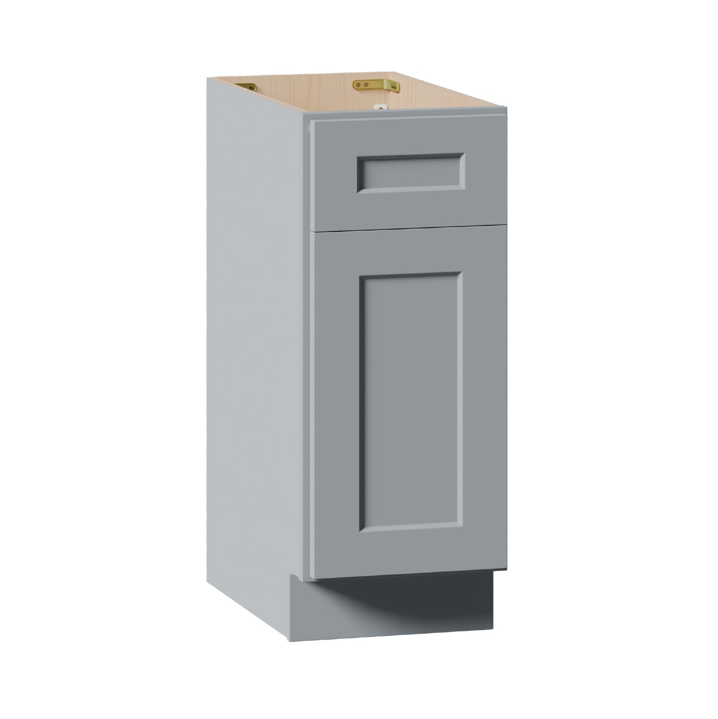15" Gray Shaker Base Cabinet - Storage & Bathroom Solutions