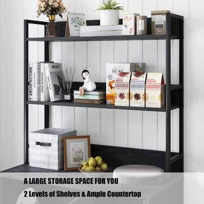 Large Black Cat Litter Box Enclosure with Storage - Hidden Washroom Furniture