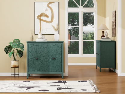 Green Sideboard Cabinet - Storage Unit with Roman Legs