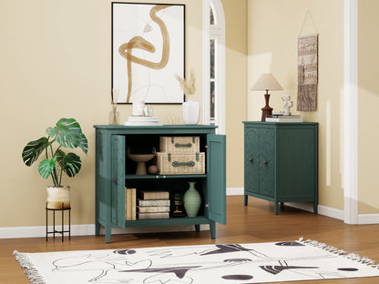 Green Sideboard Cabinet - Storage Unit with Roman Legs