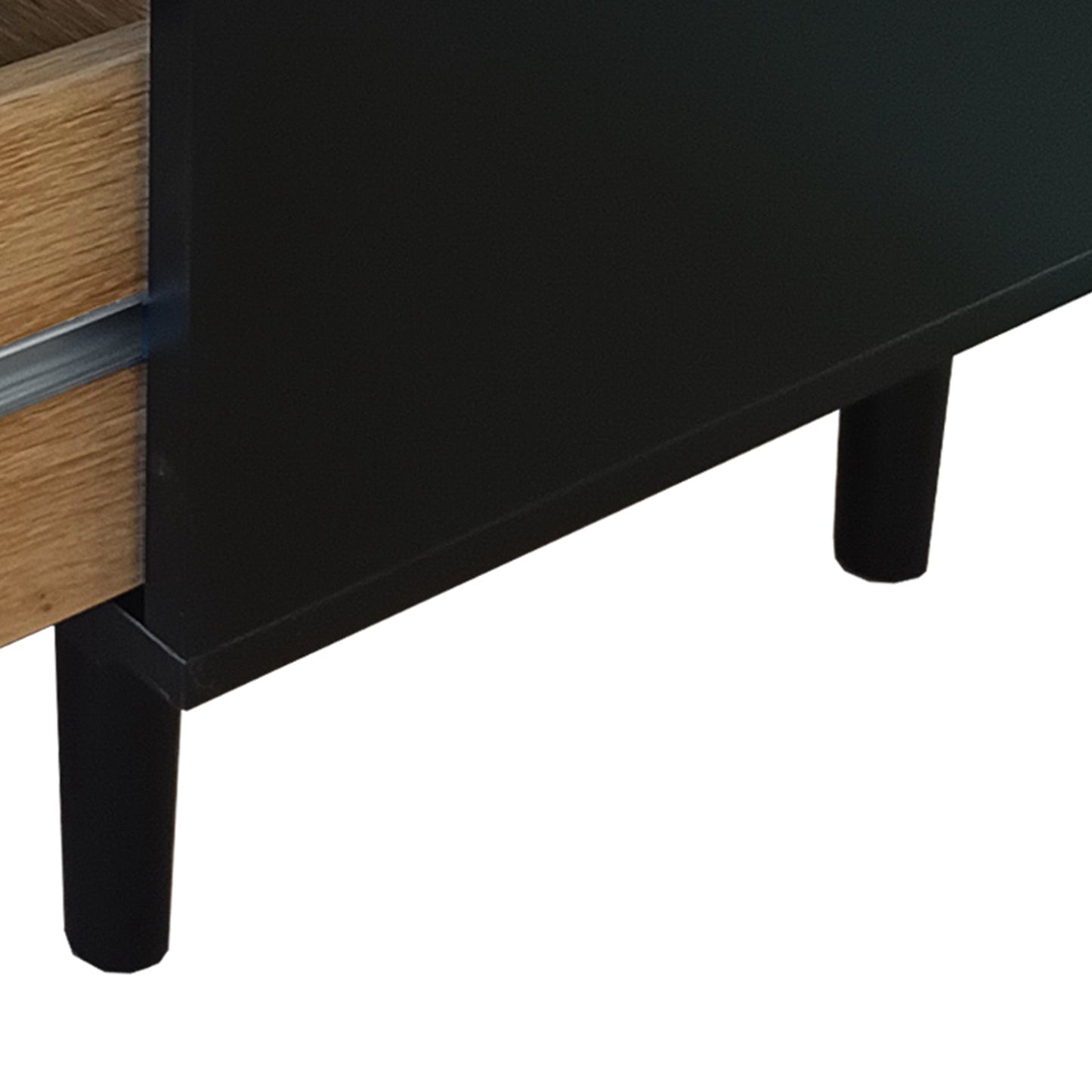 6-Drawer Rattan Storage Cabinet - Black MDF, Bedroom/Living Room