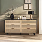 59.06"6-Drawers Rattan Storage Cabinet Rattan Drawer,for Bedroom,Living Room, Black (Same SKU:W757132849)