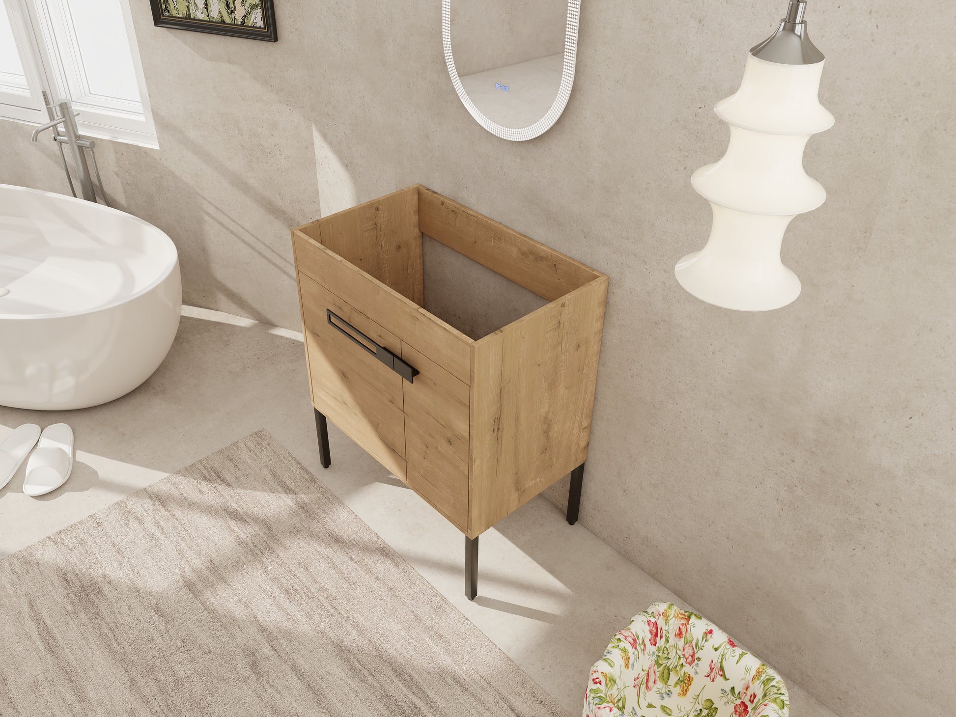 30 Inch Bathroom Vanity - Plywood, Imitative Oak