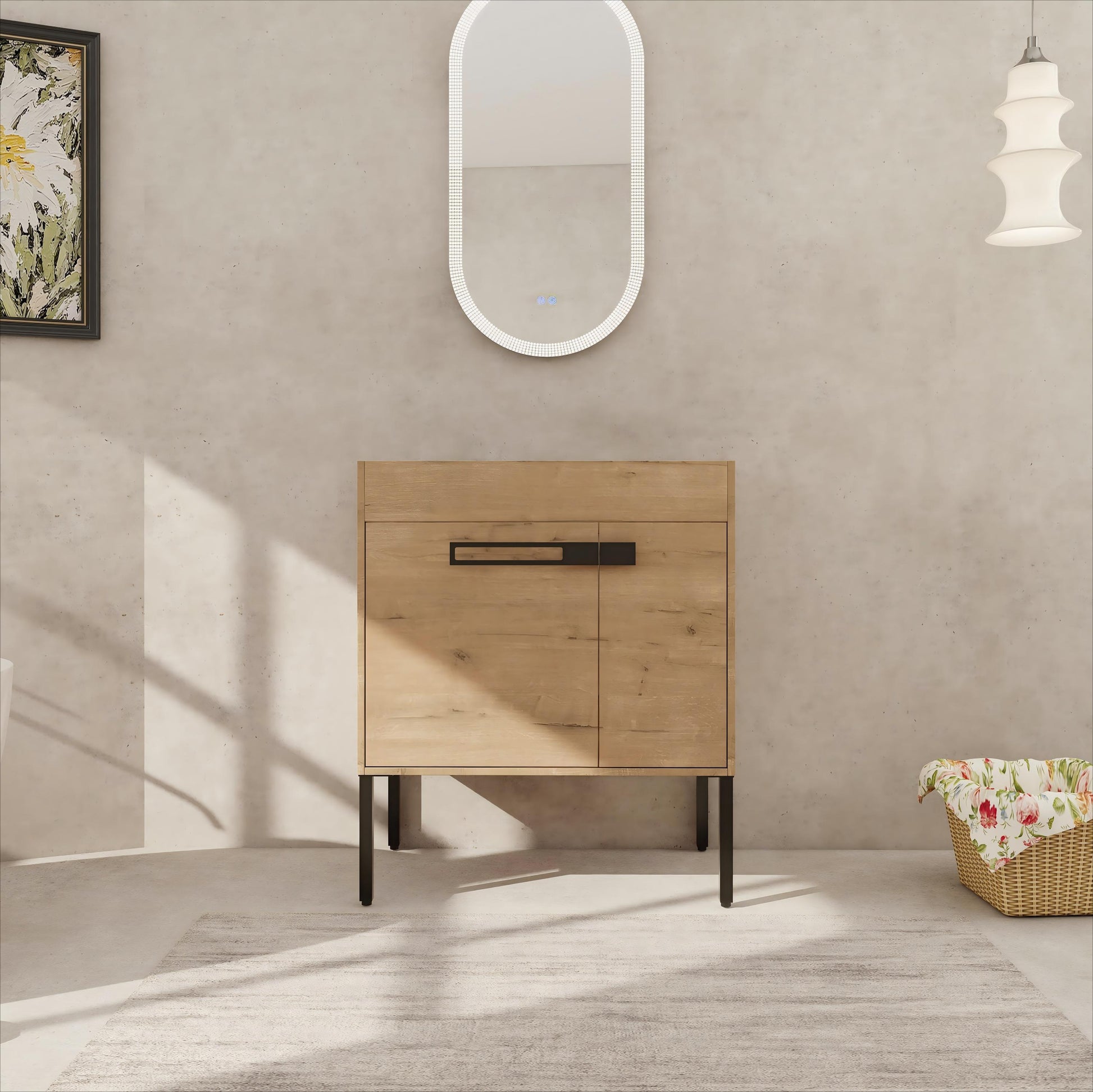 30(29-5/16") Inch Freestanding Bathroom Vanity or Floating is Optional Conversion.30*18-00330IMO-1(KD-Packing) - Only Includes Vanity, Excluding Sink