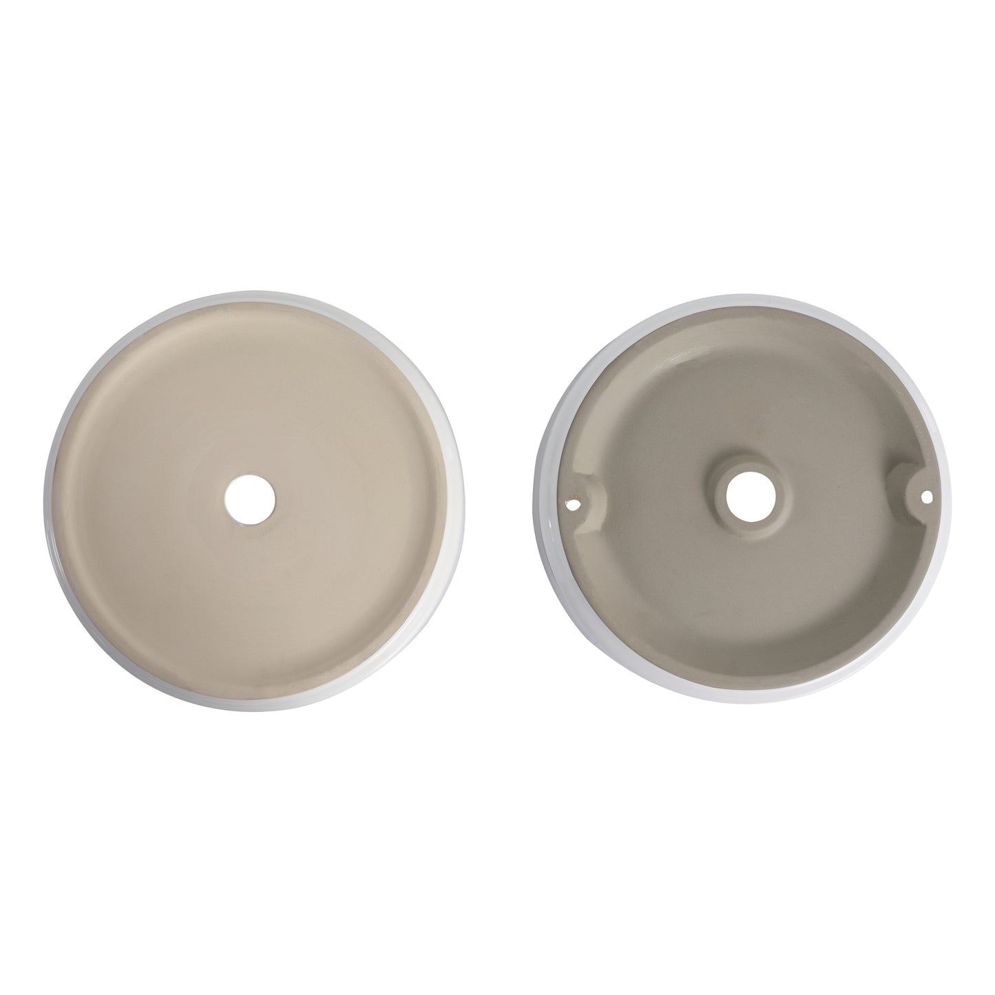 Gloss White Ceramic Bathroom Vanity Sink - 15.7" Round