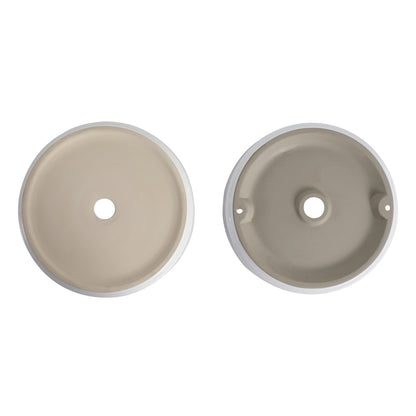 Gloss White Ceramic Bathroom Vanity Sink - 15.7" Round