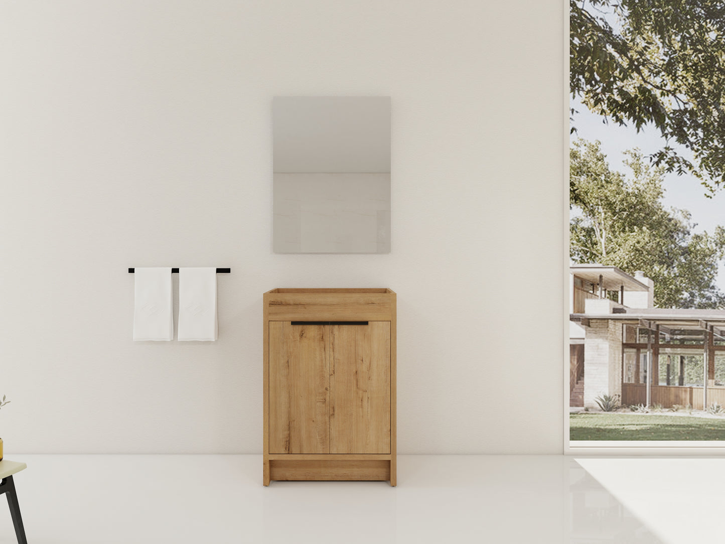 23.23" Imitative Oak Bathroom Vanity with Storage