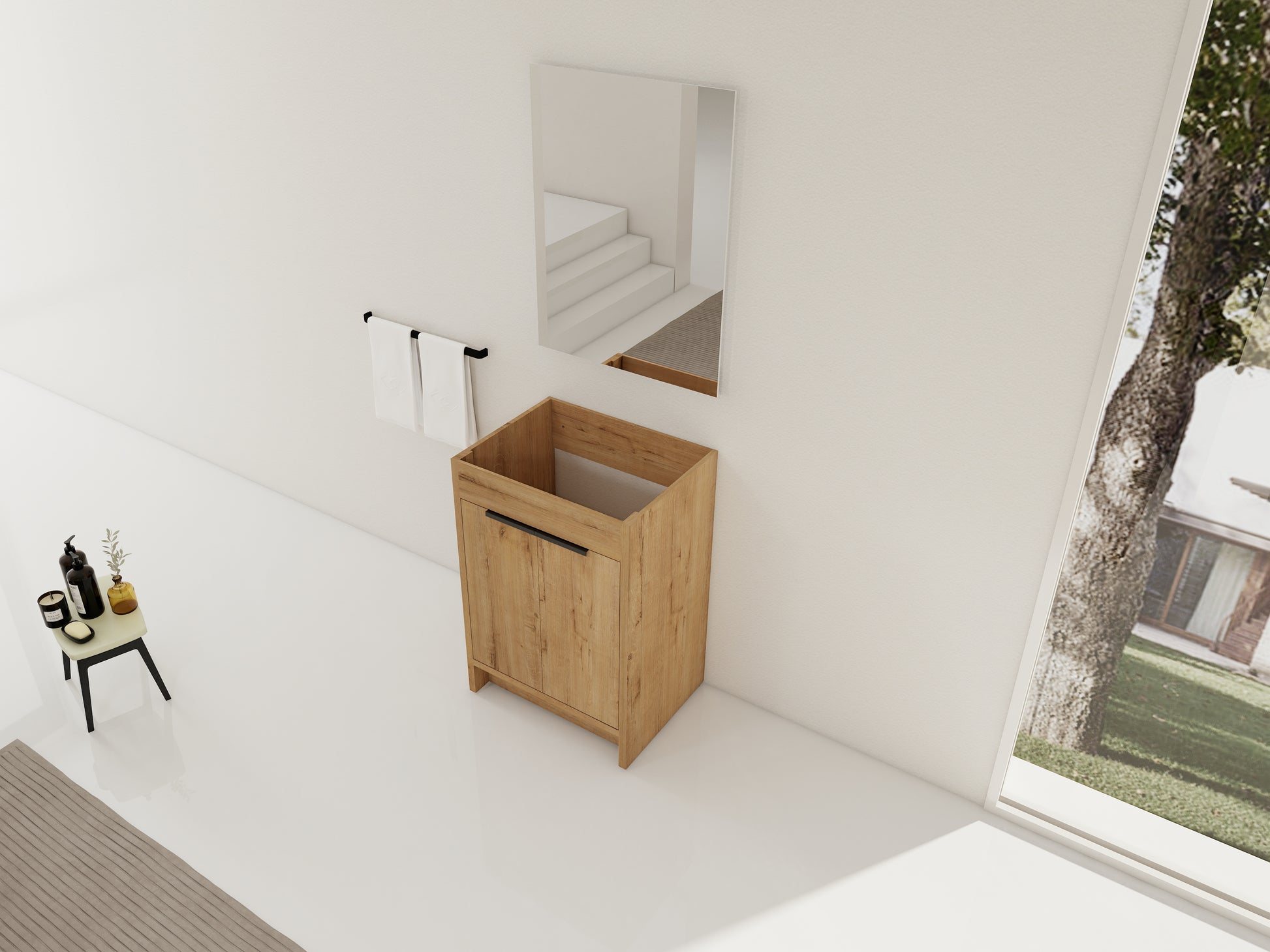 23.23" Imitative Oak Bathroom Vanity with Storage