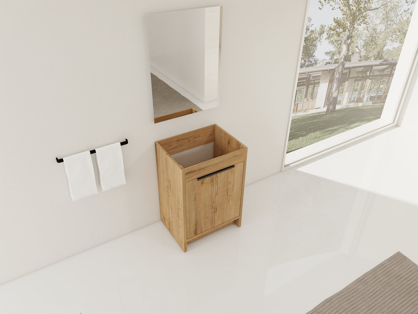 23.23" Imitative Oak Bathroom Vanity with Storage