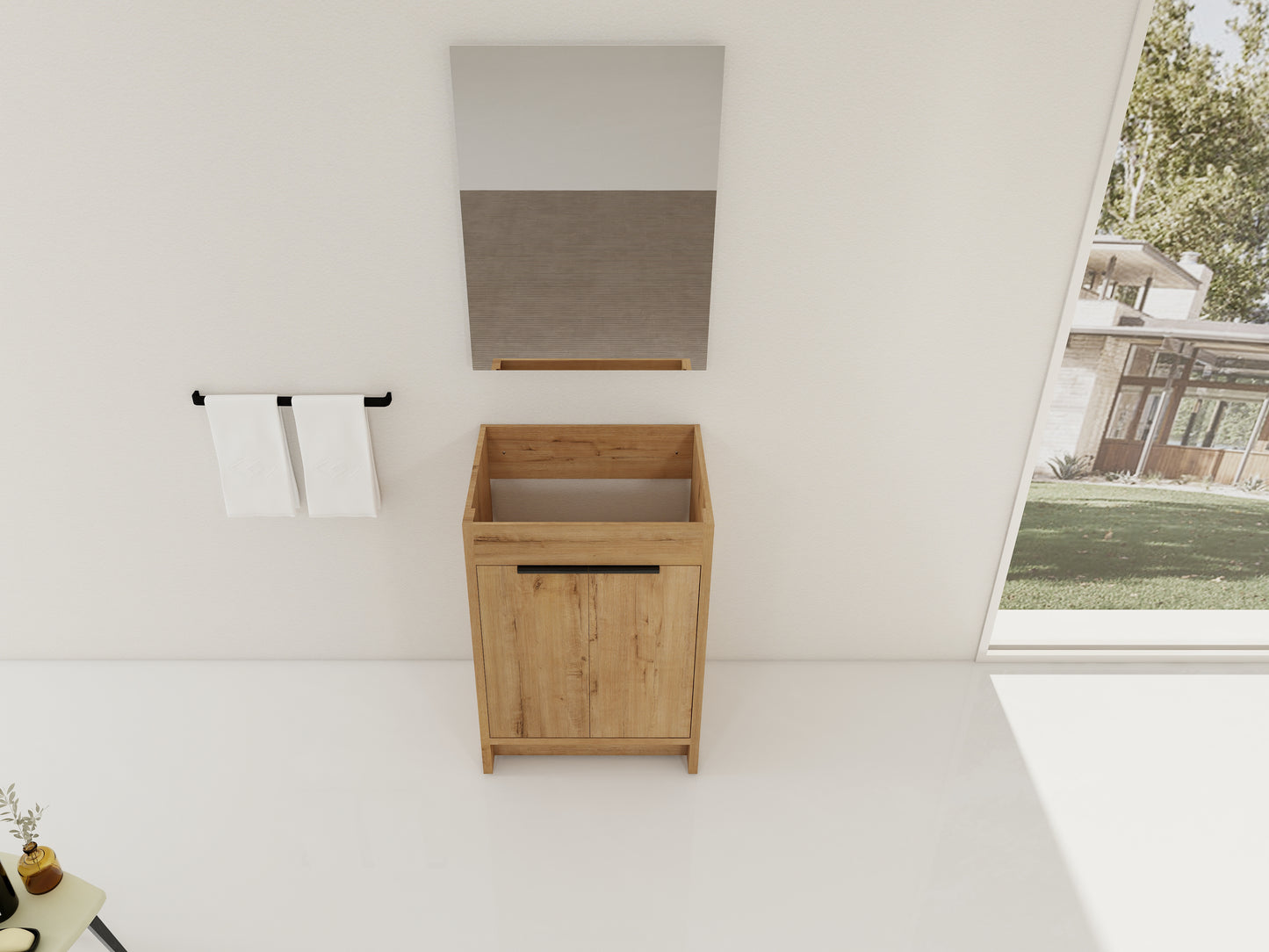 23.23" Imitative Oak Bathroom Vanity with Storage