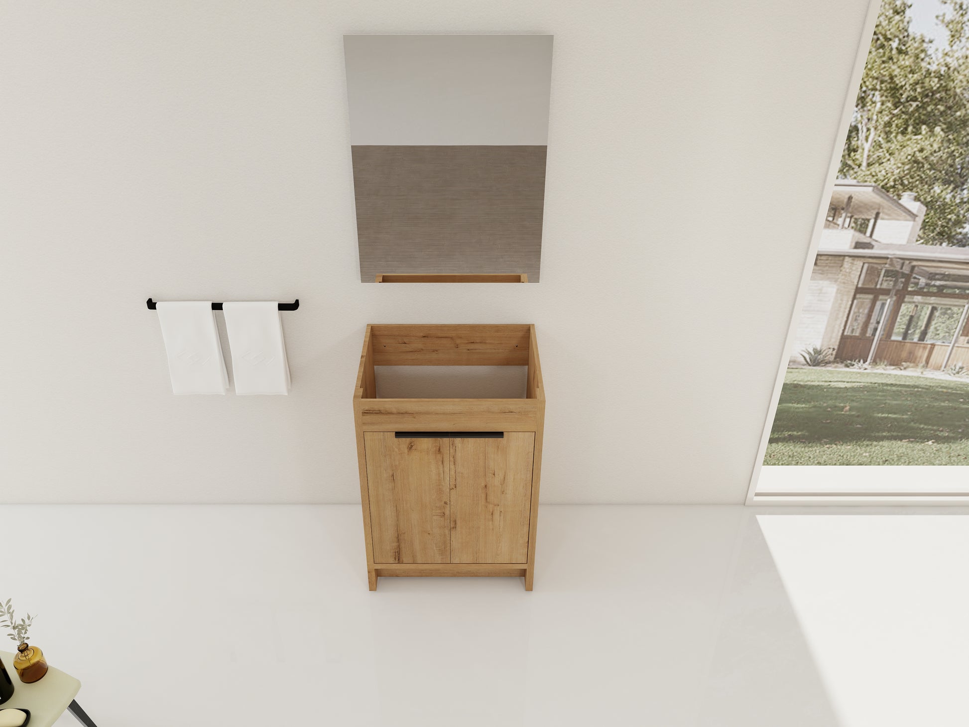 23.23" Imitative Oak Bathroom Vanity with Storage