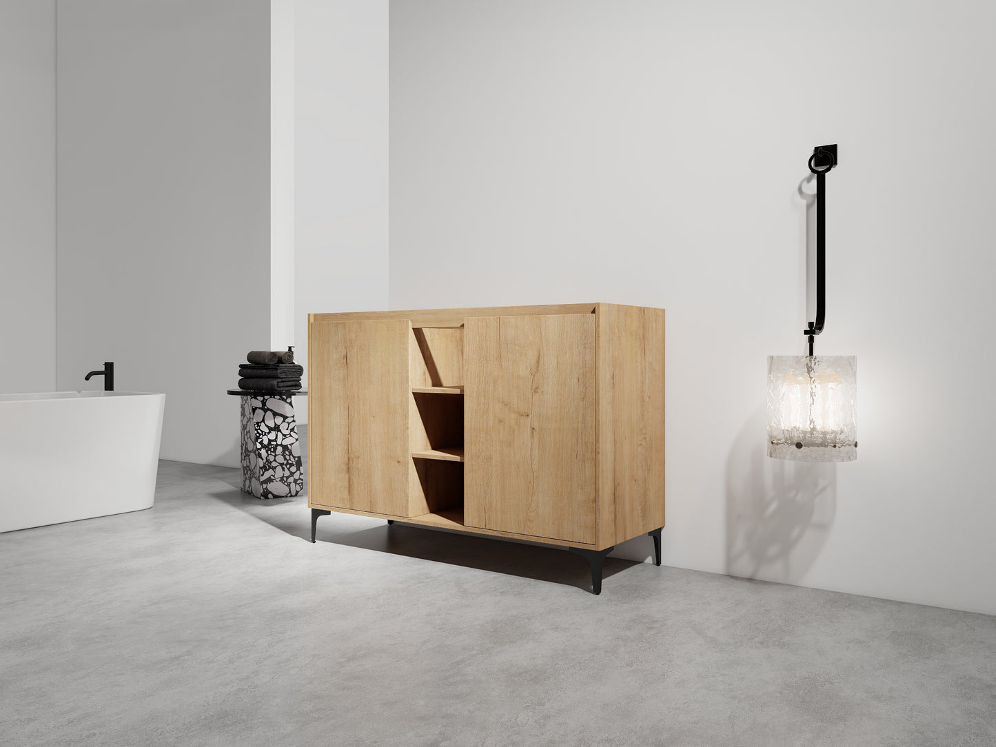 48-inch Bathroom Vanity Cabinet in Imitative Oak Plywood