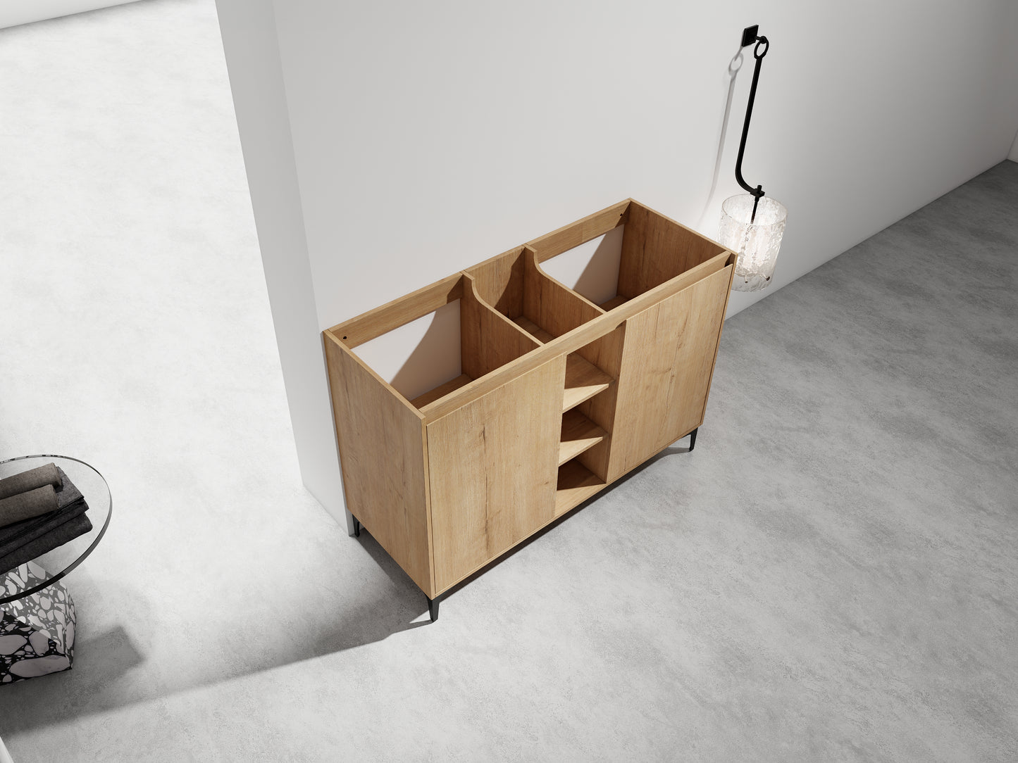 48-inch Bathroom Vanity Cabinet in Imitative Oak Plywood