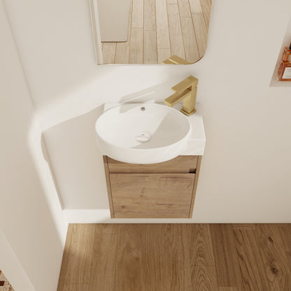 16 Inch Wall Mounted Bathroom Vanity with Sink