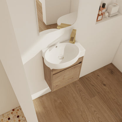 16 Inch Wall Mounted Bathroom Vanity with Sink