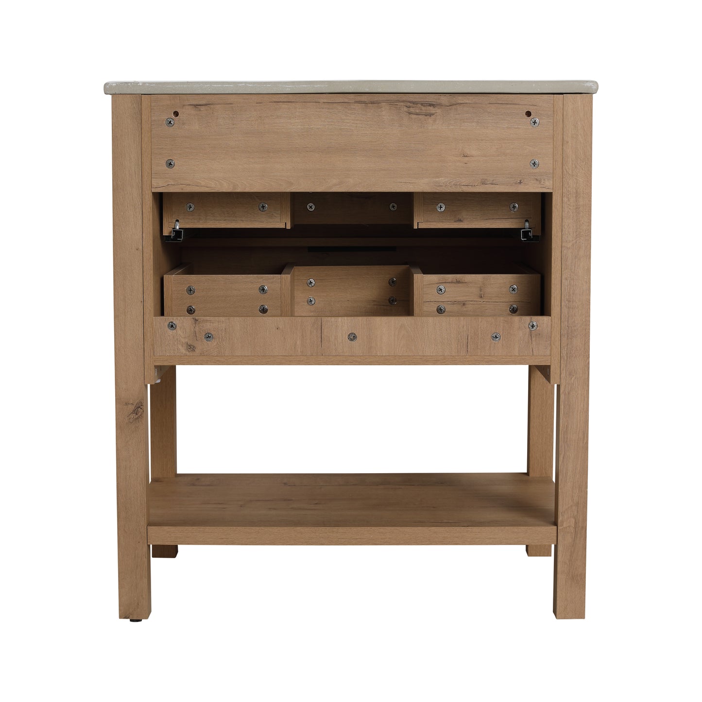 Imitative Oak Plywood Bathroom Vanity with Drawers for Modern Spaces