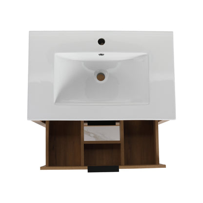 Imitative Oak Plywood Bathroom Vanity with Drawers for Modern Spaces