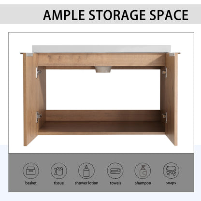30 Inch Soft Close Bathroom Vanity - Plywood, Oak Finish