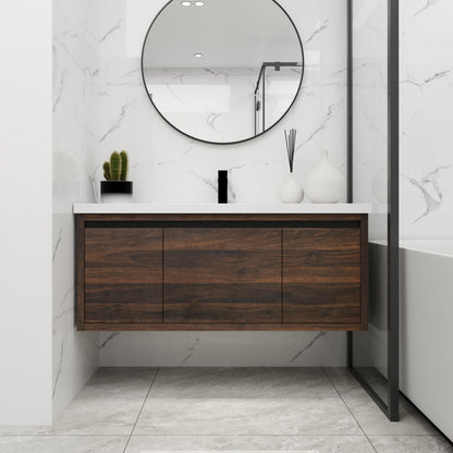 48 Inch Bathroom Cabinet With Sink - Soft Close, Floating Design