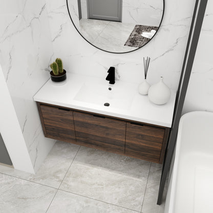 48 Inch Bathroom Cabinet With Sink - Soft Close, Floating Design