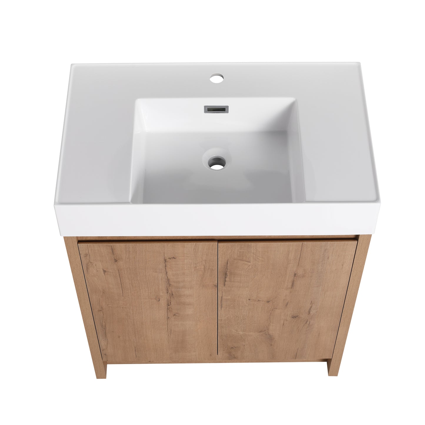 29.5 Inch Gloss White Resin Bathroom Vanity Cabinet