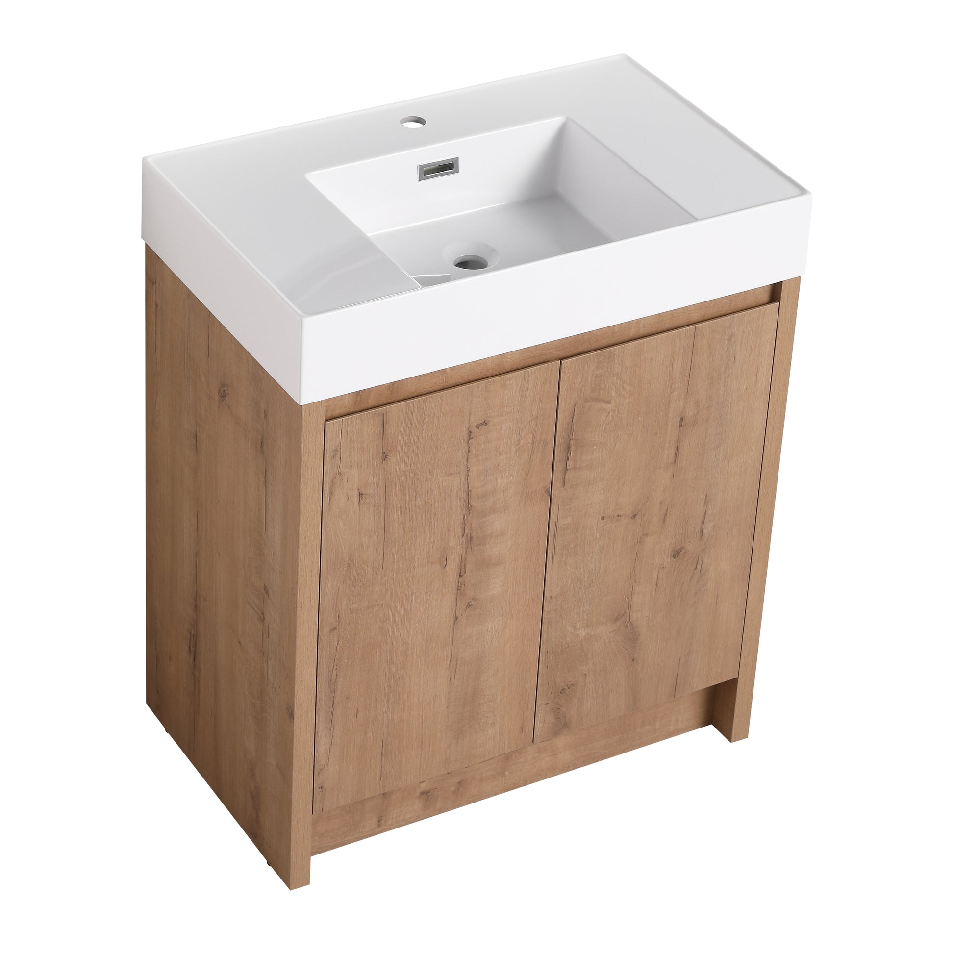 29.5 Inch Gloss White Resin Bathroom Vanity Cabinet