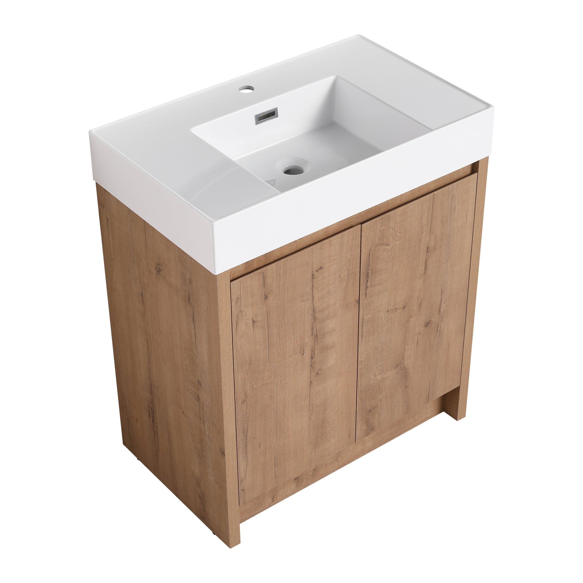29.5 Inch Gloss White Resin Bathroom Vanity Cabinet