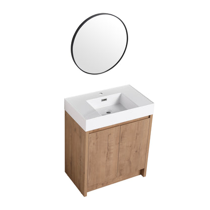 29.5 Inch Gloss White Resin Bathroom Vanity Cabinet