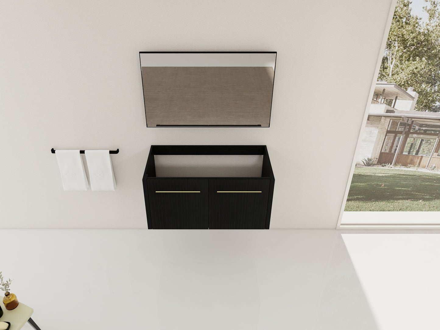 Modern Black Chestnut Bathroom Vanity Cabinet Body Plywood