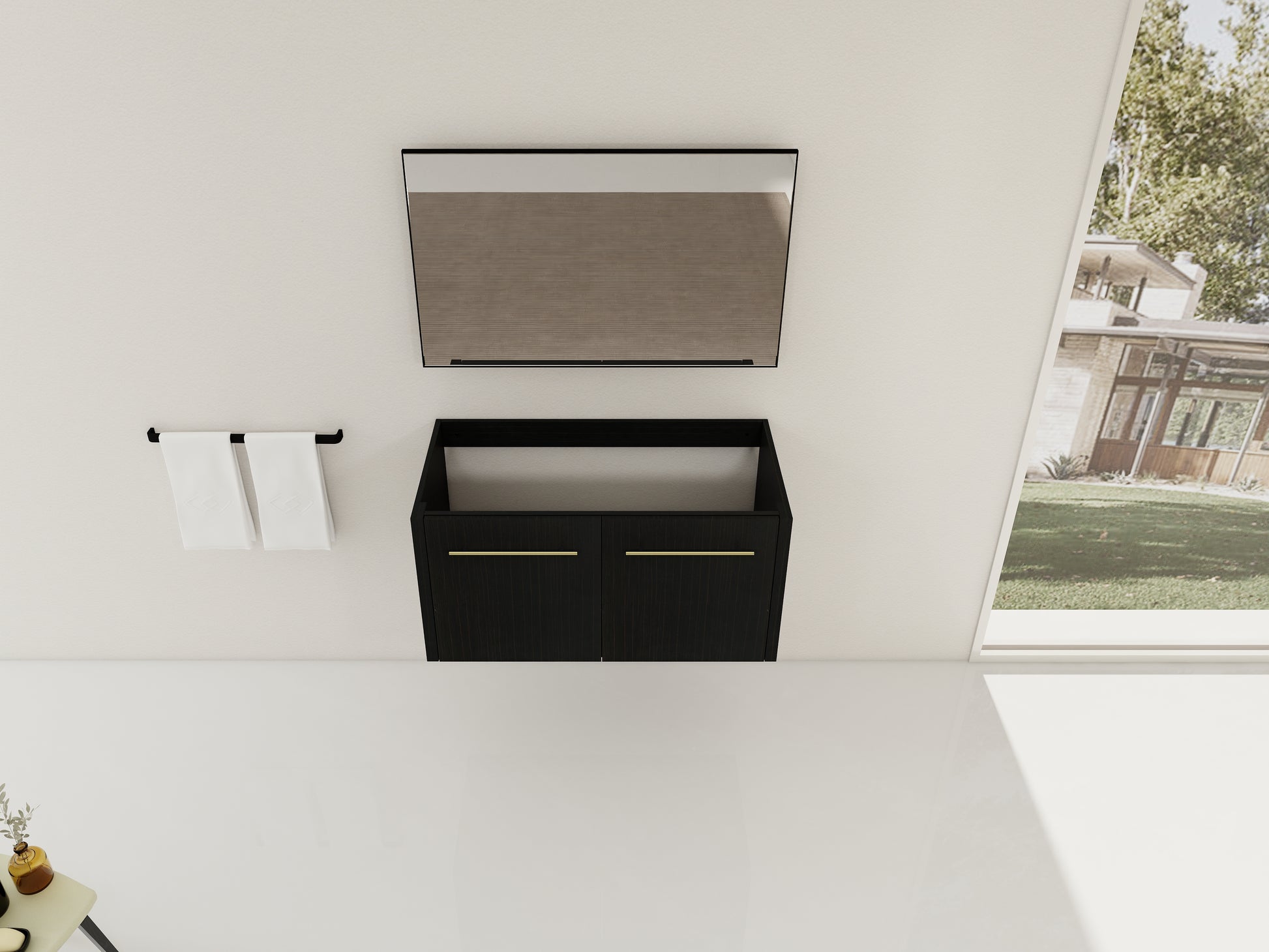 Modern Black Chestnut Bathroom Vanity Cabinet Body Plywood