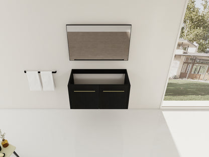 Modern Black Chestnut Bathroom Vanity Cabinet Body Plywood