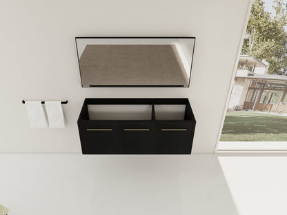 Black Chestnut Bathroom Vanity - 48 Inch Wall Mounted