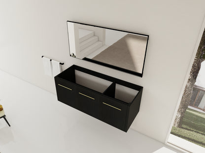 Black Chestnut Bathroom Vanity - 48 Inch Wall Mounted