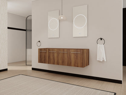 60 Inch Bathroom Vanity - Brown Ebony Plywood