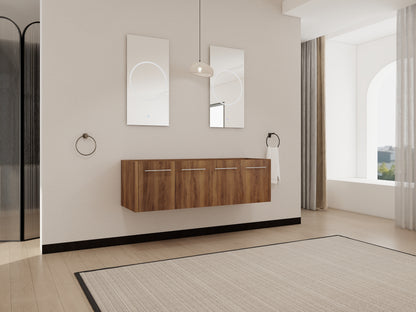 60 Inch Bathroom Vanity - Brown Ebony Plywood