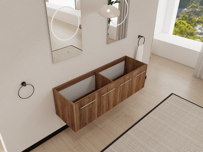 60 Inch Bathroom Vanity - Brown Ebony Plywood