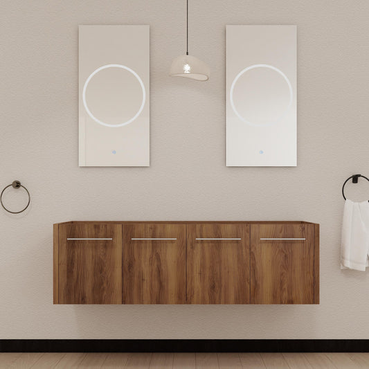 60 Inch(58 11/16'') Wall-mounted Bathroom Vanity (Only the Cabinet Body, No Top Sink)-BVB09160BRE