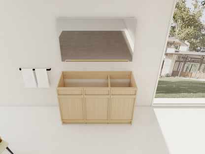 Oak Bathroom Vanity with Storage - 46.88" Modern Design