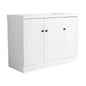 48" Freestanding Bathroom Vanity White Resin Sink & 3 Soft-Close Cabinet Doors (KD-Packing)