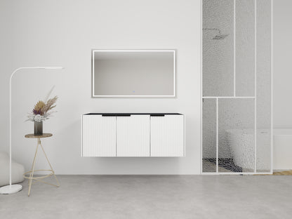 White Bathroom Vanity with Storage - 46.88" Modern Design