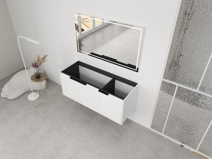 White Bathroom Vanity with Storage - 46.88" Modern Design