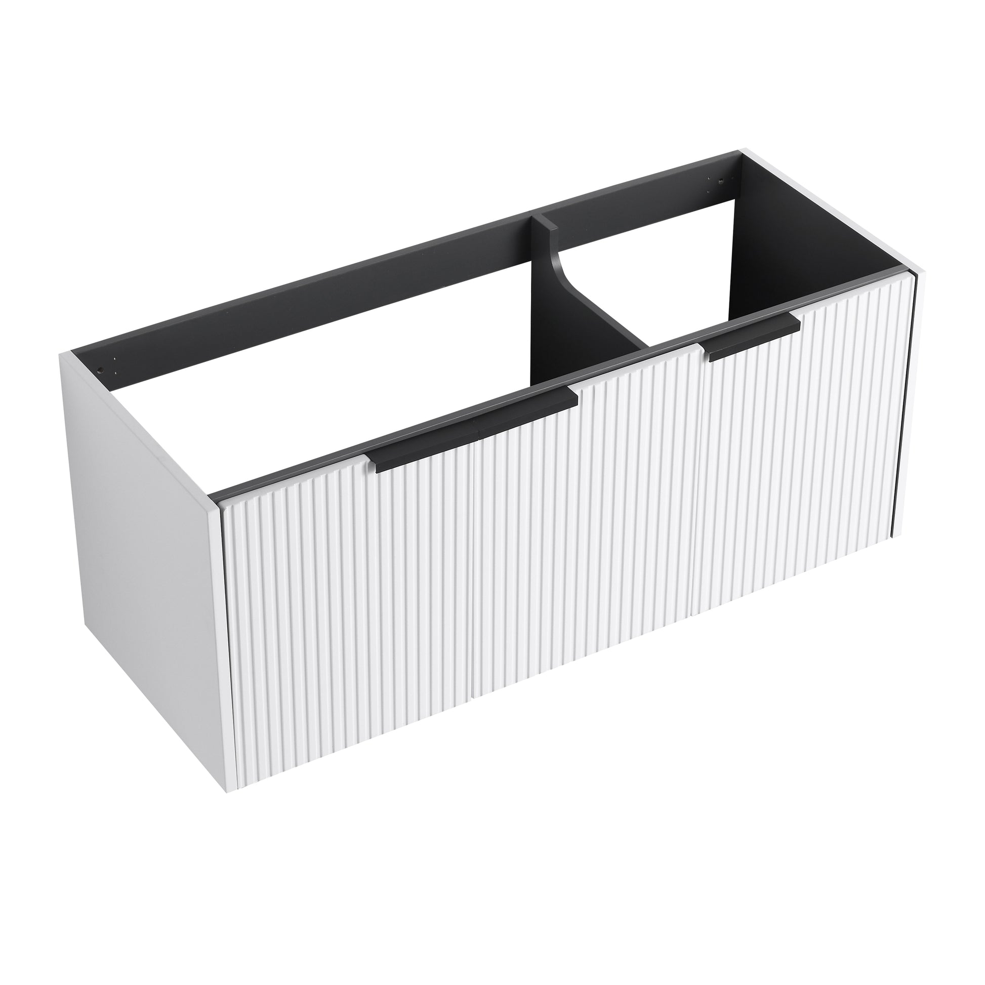 48" (46-7/8")Wall Mounted Bathroom Vanity & 3 Soft-Close Doors, KD-Packing ( Excluding Sink )